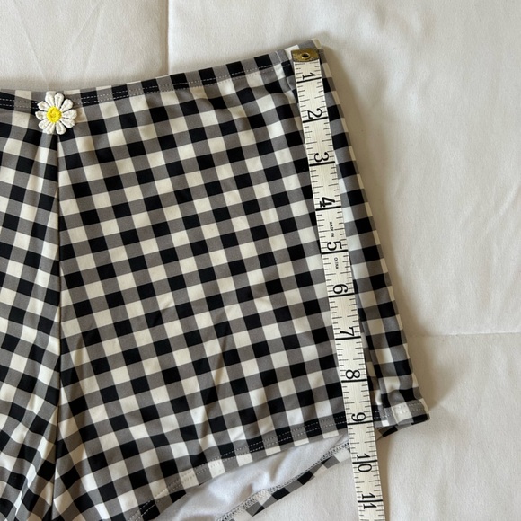 Betsey Johnson Gingham High Waisted Boyshort Bikini Bottoms - Picture 10 of 16